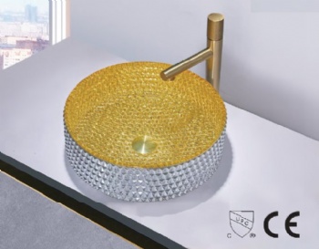  Glass Mosaic gold basin	